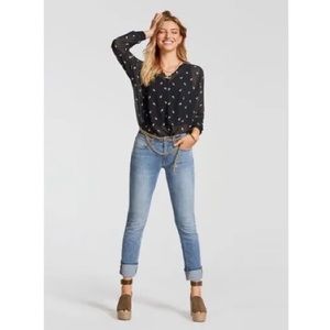 CAbi EMBROIDERED BLOUSE - #5338 black cotton flower